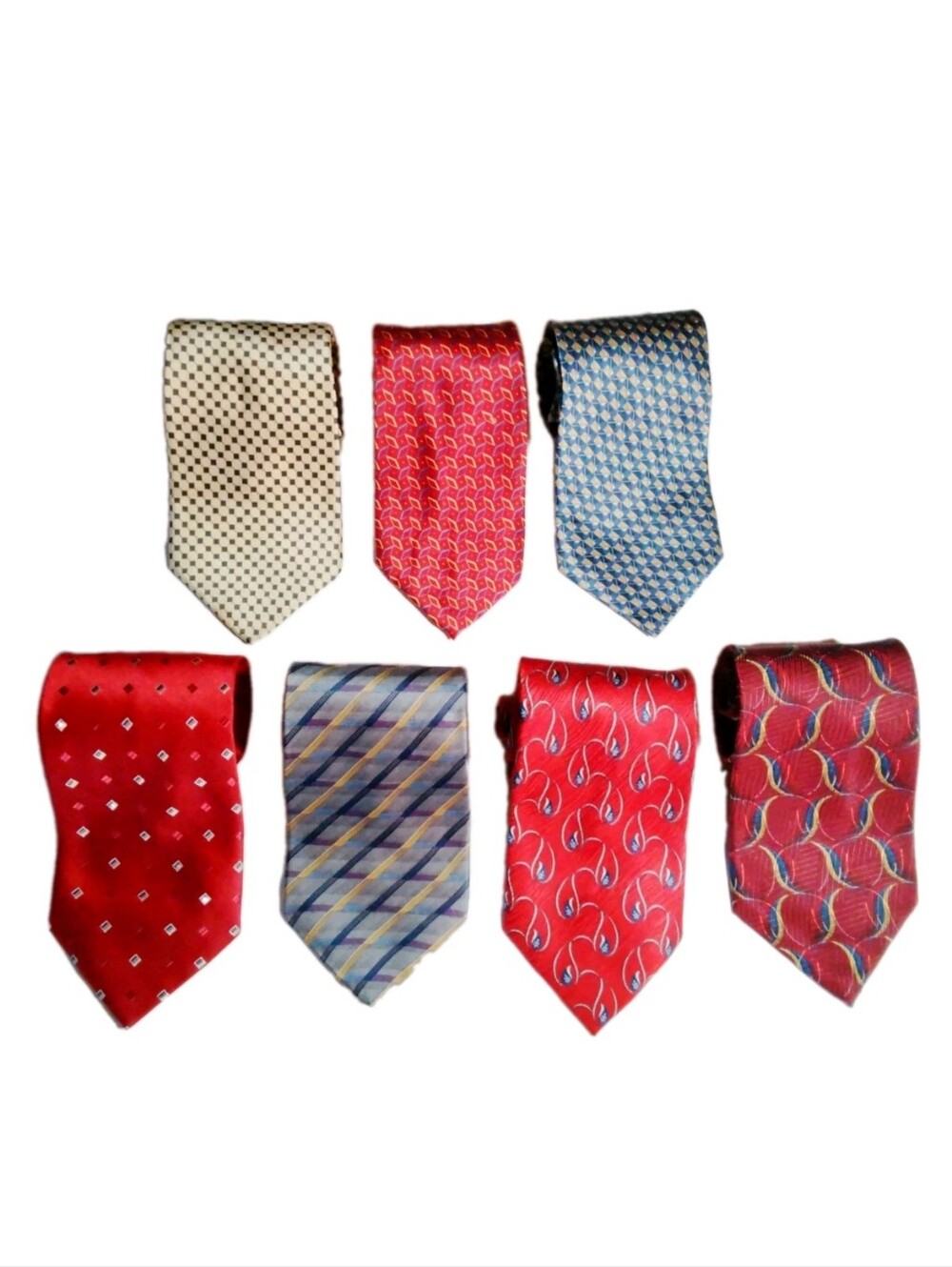 7 Bill Blass NEO/Basics Silk Ties Instant Office Complete Starter Wardrobe Lot